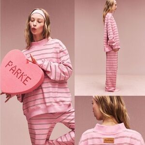 Parke sweetheart stripe mock neck small medium